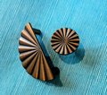 Oil Rubbed Bronze Sun Ray Cabinet Pull/Bronze Art Deco Door Handle/Semi circle drawer Knob/Brass furniture hardware/Aged Brass Drawer Pull