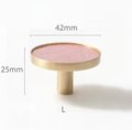 Baby pink Leather and Brass cabinet handle/Leather drawer pull/Light Pink door handle/Leather door knob/Leather handle/Leather hardware