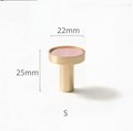 Baby pink Leather and Brass cabinet handle/Leather drawer pull/Light Pink door handle/Leather door knob/Leather handle/Leather hardware