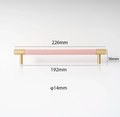 Baby pink Leather and Brass cabinet handle/Leather drawer pull/Light Pink door handle/Leather door knob/Leather handle/Leather hardware