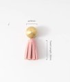 Gold brass and leather tassel drawer handle/Brass and leather tassel cabinet pull/Colourful leather and brass door handle/Leather hardware