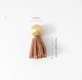 Gold brass and leather tassel drawer handle/Brass and leather tassel cabinet pull/Colourful leather and brass door handle/Leather hardware