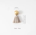 Gold brass and leather tassel drawer handle/Brass and leather tassel cabinet pull/Colourful leather and brass door handle/Leather hardware