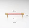 Baby pink Leather and Brass cabinet handle/Leather drawer pull/Light Pink door handle/Leather door knob/Leather handle/Leather hardware