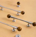 Silver geometric bar handle for kitchen bedroom or bathroom makeover/mid century drawer pull/bright coloured door furniture/stone door knob