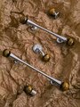 Silver geometric bar handle for kitchen bedroom or bathroom makeover/mid century drawer pull/bright coloured door furniture/stone door knob