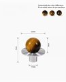 Round colourful semi precious stone ball and brass drawer pull/bright gemstone cabinet handle/Retro style door knob/mcm brass drawer handle