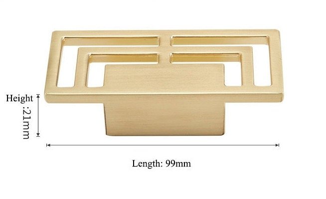 Geometric square design cabinet drawer pull/contemporary rectangle cabinet handle/modern furniture hardware/mid century modern drawer pull
