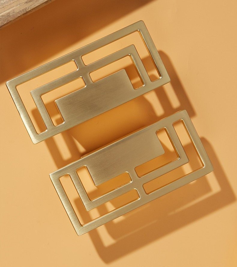 Geometric square design cabinet drawer pull/contemporary rectangle cabinet handle/modern furniture hardware/mid century modern drawer pull