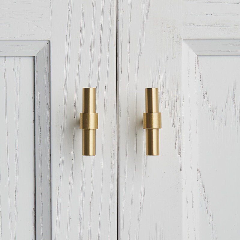 Silky gold brass cabinet bar handle/solid brass drawer pull/gold cabinet pull/Brass furniture hardware/classic door handle/kitchen hardware
