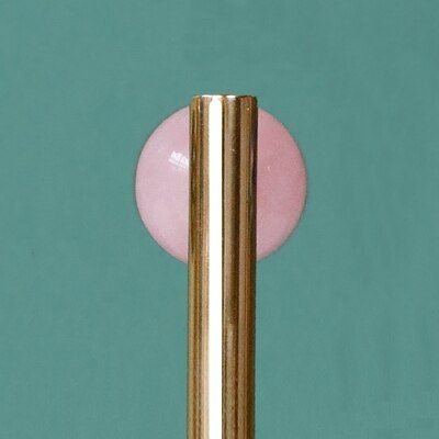 Shiny gold brass bar handle resting on semi precious stone balls/colourful cabinet handle/stone furniture hardware/crystal drawer pull