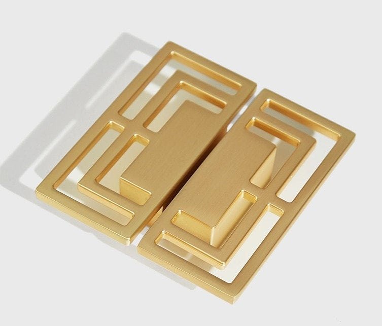 Geometric square design cabinet drawer pull/contemporary rectangle cabinet handle/modern furniture hardware/mid century modern drawer pull
