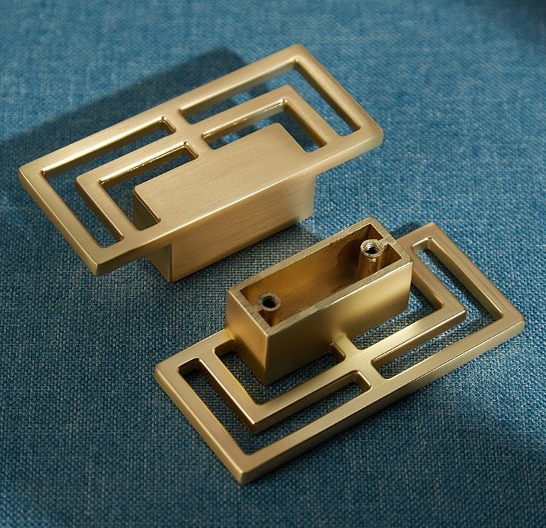 Geometric square design cabinet drawer pull/contemporary rectangle cabinet handle/modern furniture hardware/mid century modern drawer pull