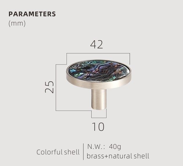 Rainbow Abalone Shell Drawer Pull/Iridescent Pearl Cabinet Pull/Mother of Pearl Door Handle/Pearl Drawer Knob/Pearl Furniture Hardware