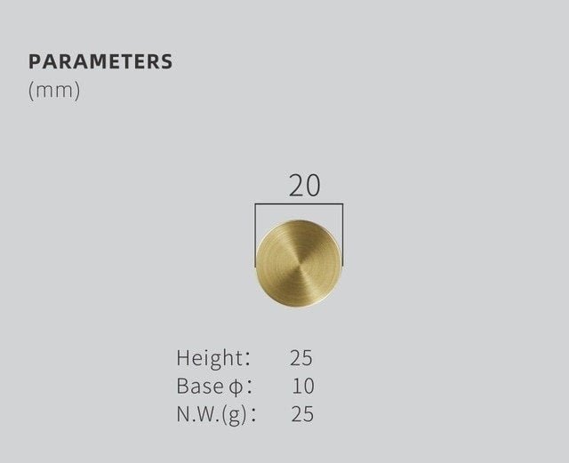 Classic brushed brass button door handle/round gold, bronze or black Cabinet Pull/metal furniture hardware/round brass drawer knob/door knob