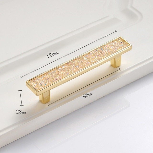 Gold iridescent rainbow crystal cabinet handle/Glittery angel aura quartz drawer pull/crystal furniture hardware/shiny gemstone door handle