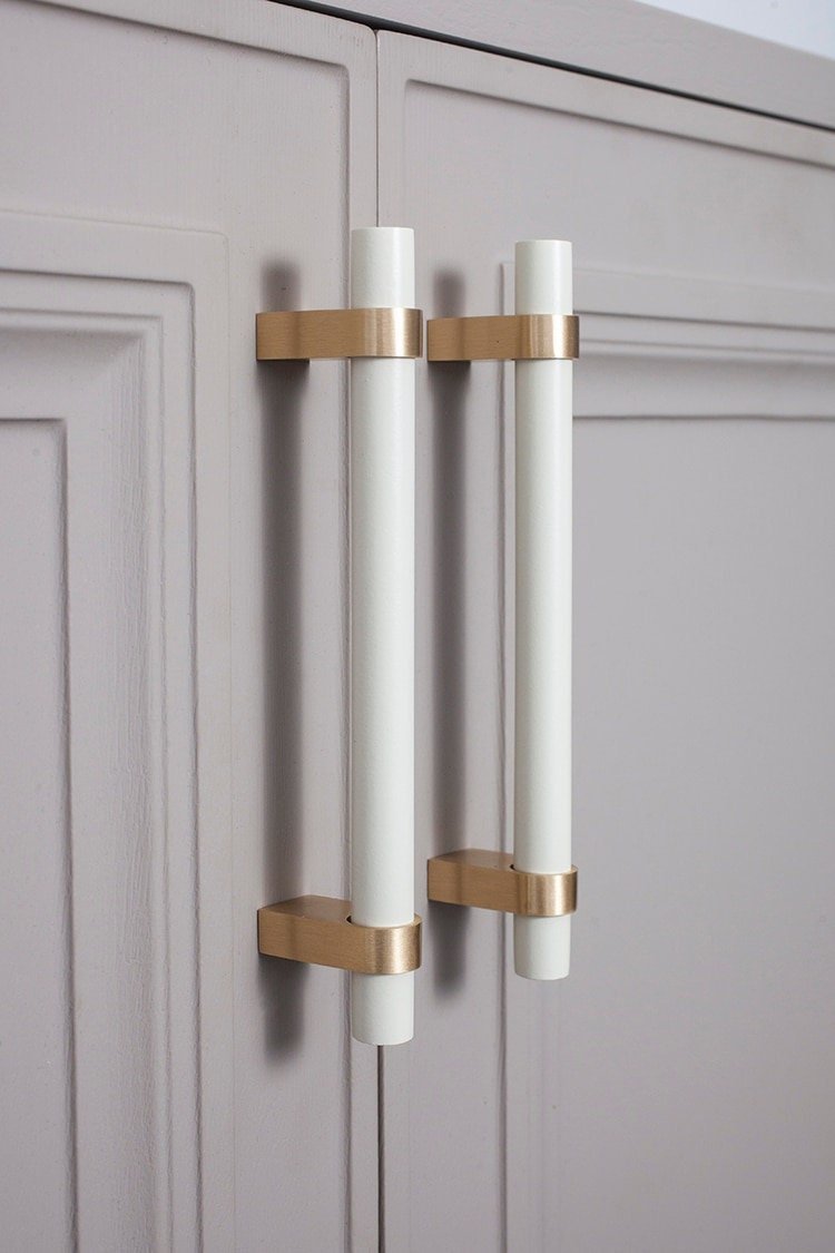 White and Gold cabinet bar pulls/ wooden drawer handles/nursery furniture hardware/white cabinet door handles/childrens furniture handle