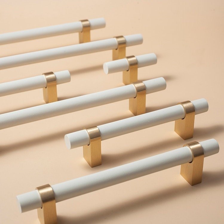 White and Gold cabinet bar pulls/ wooden drawer handles/nursery furniture hardware/white cabinet door handles/childrens furniture handle