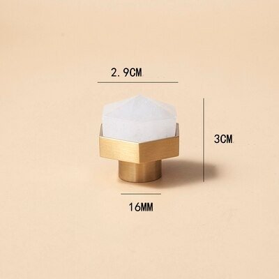 Luxury brass and white quartz crystal hexagonal bar pulls/gemstone drawer pulls/crystal cabinet handles/gold door handles/hexagonal knob