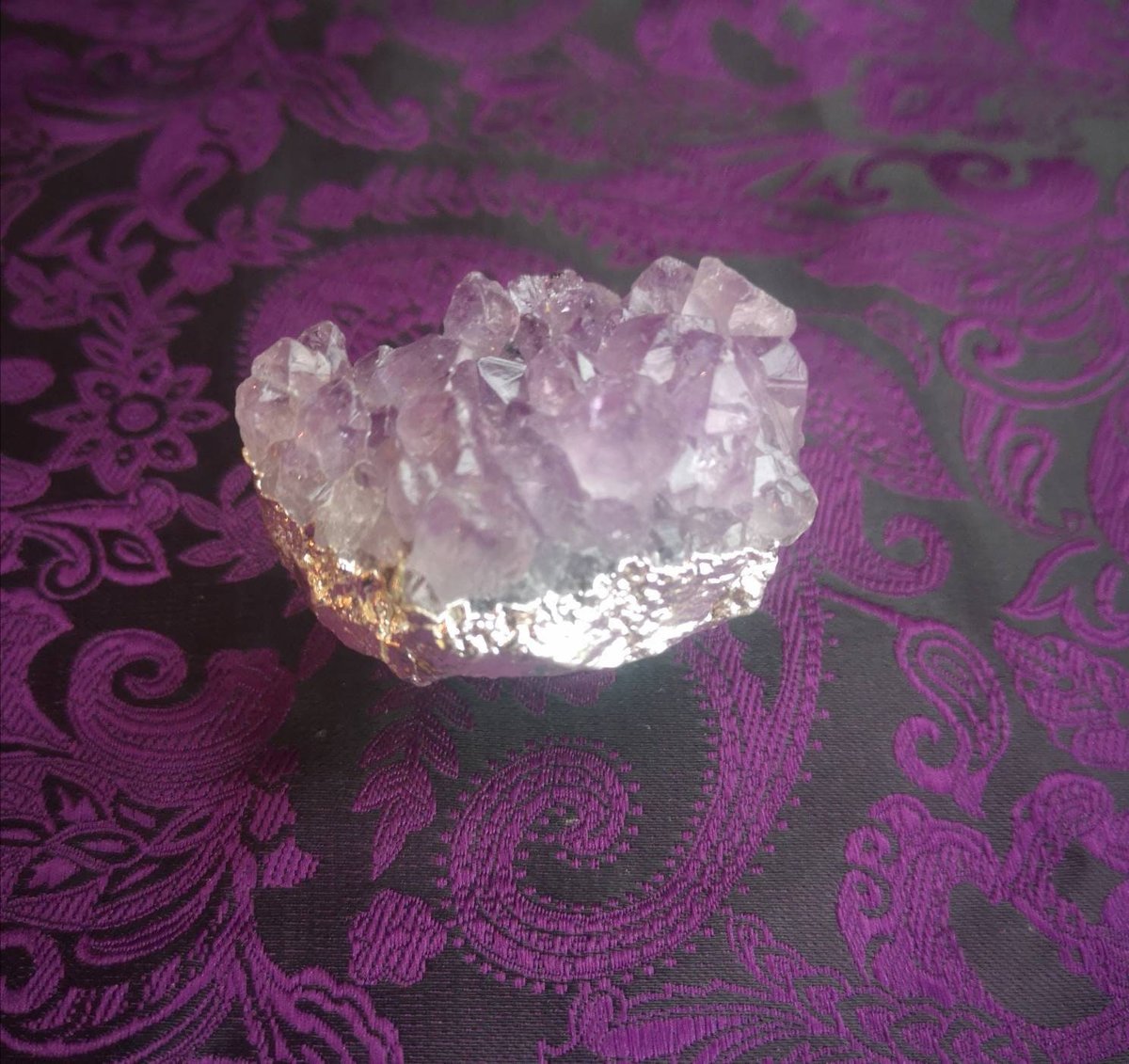 Silver Purple Amethyst Crystal cabinet pull/gemstone door knob/quartz crystal door handle/amythest drawer pull/silver furniture hardware