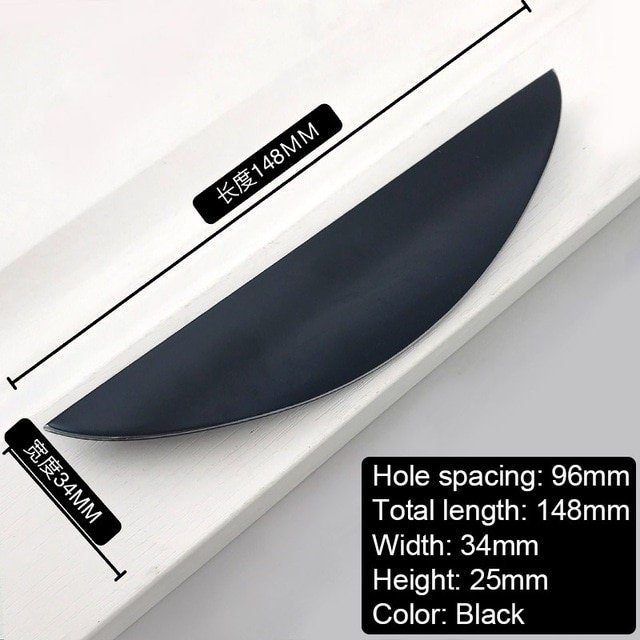 Curved Lip Gold Silver or Black Cabinet Pull/Lip Drawer Pull/Hidden Door Handle/Kitchen Door Pull/Modern Furniture Hardware/Concealed handle