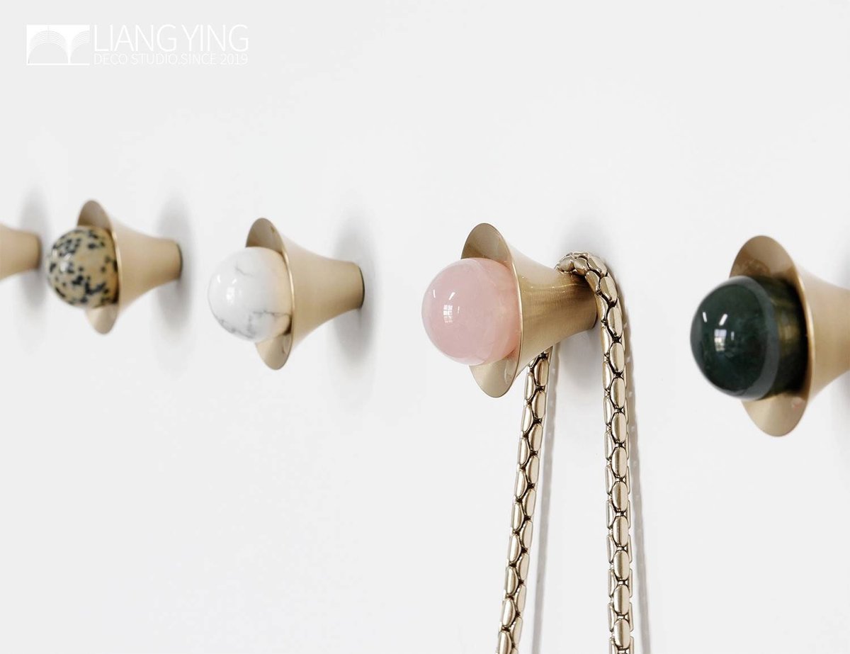 Small Atomic style drawer pull/semi precious stone ball on round gold brass cabinet handle/Retro door knob/mid century modern drawer knob
