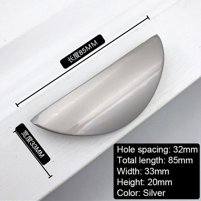 Curved Lip Gold Silver or Black Cabinet Pull/Lip Drawer Pull/Hidden Door Handle/Kitchen Door Pull/Modern Furniture Hardware/Concealed handle
