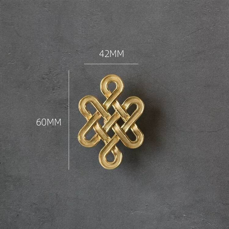 A Pair of gold brass celtic knot style solid brass handles/Brass infinity sign cabinet pulls/Intricate knot design door knob/brass hardware