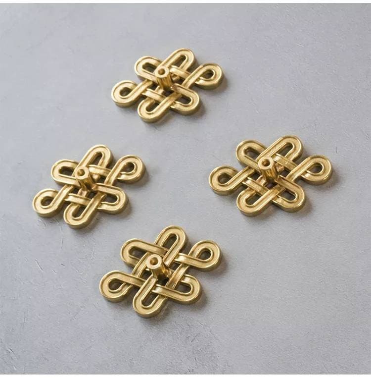 A Pair of gold brass celtic knot style solid brass handles/Brass infinity sign cabinet pulls/Intricate knot design door knob/brass hardware