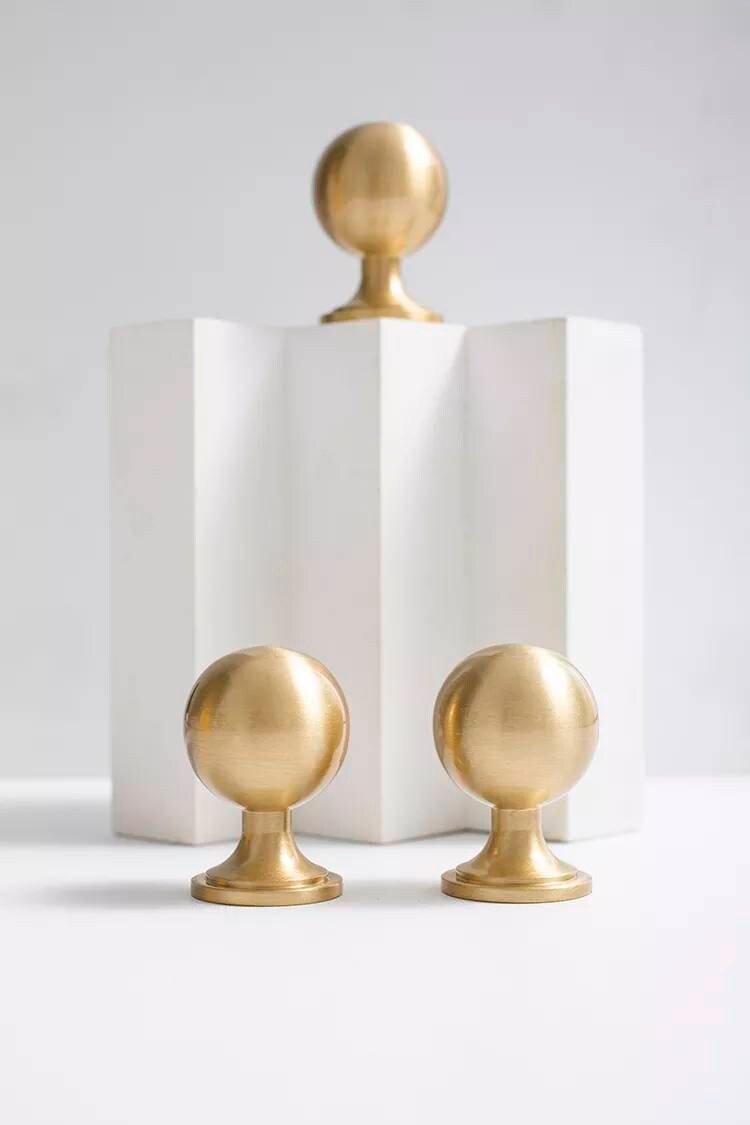 Scroll shaped cabinet bar handle with ball end design / brass cabinet draw pull/furniture hardware/ kitchen renovation/wardrobe handle/retro