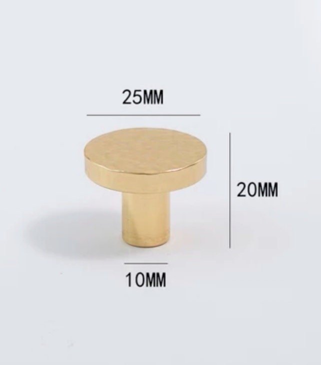 Classic round hammered brass drawer handle/Gold brass cabinet handle/Textured metal furniture hardware/Gold drawer knob/Gold Cabinet pull