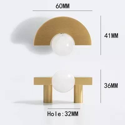 Brass and crystal semi circle shaped handle/pink or white stone ball drawer pull/retro drawer handle/wardrobe door handle/gold cabinet knob