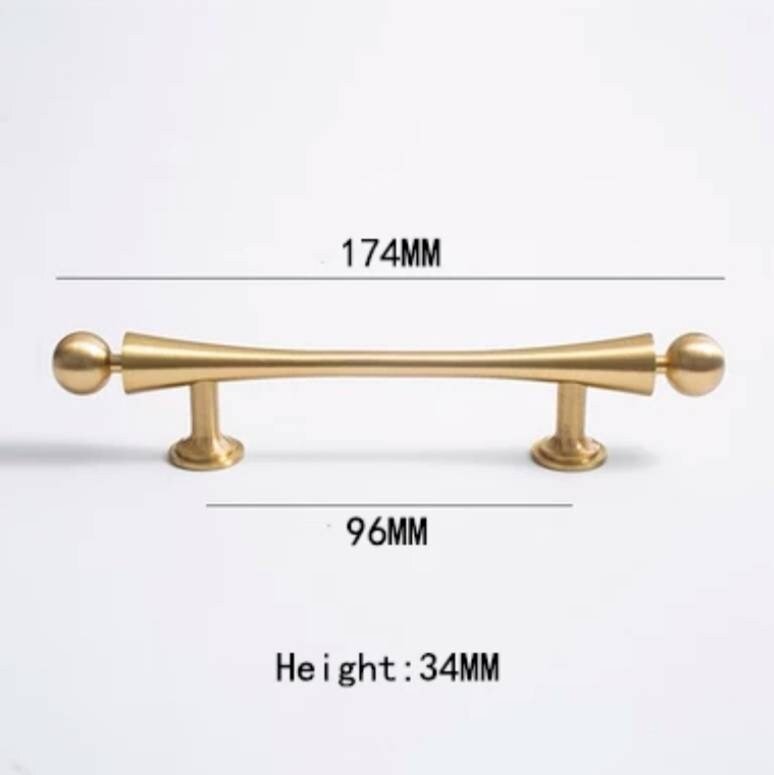 Scroll shaped cabinet bar handle with ball end design / brass cabinet draw pull/furniture hardware/ kitchen renovation/wardrobe handle/retro
