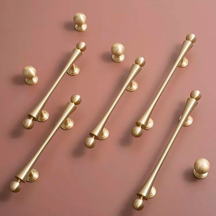 Scroll shaped cabinet bar handle with ball end design / brass cabinet draw pull/furniture hardware/ kitchen renovation/wardrobe handle/retro