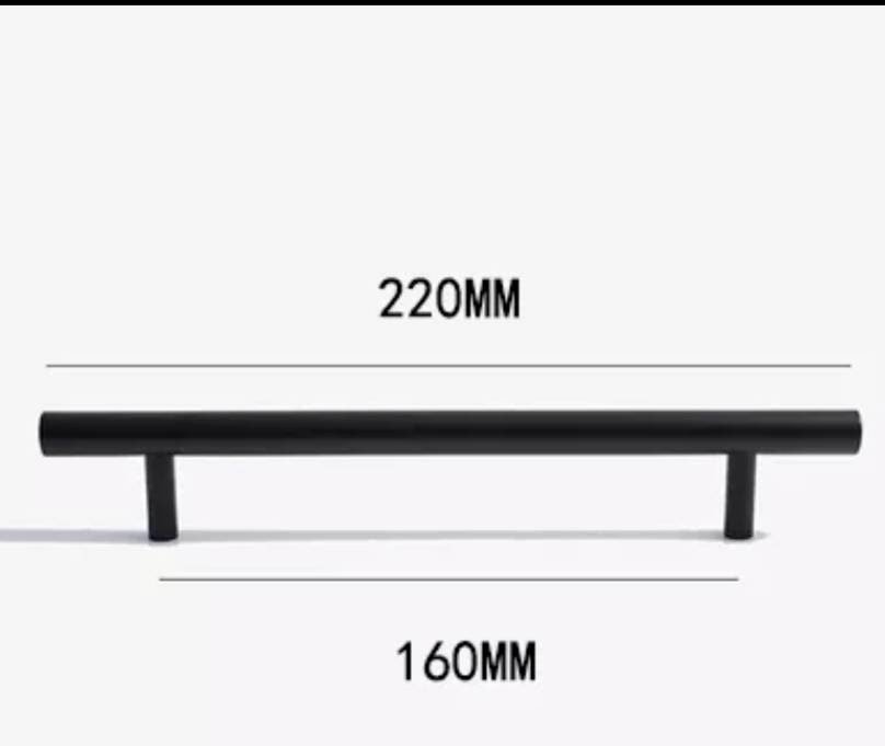 Matte black solid brass cabinet bar handle/Matte black brass drawer pull/Black kitchen hardware/Modern furniture hardware/black door handle