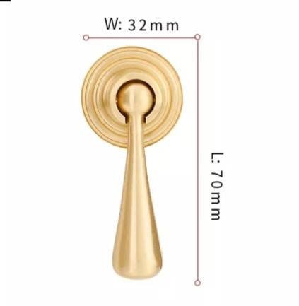Large gold brass drop drawer pull/Brass drop cabinet handle/classic style drop door knob/gold furniture hardware/dressing table handle