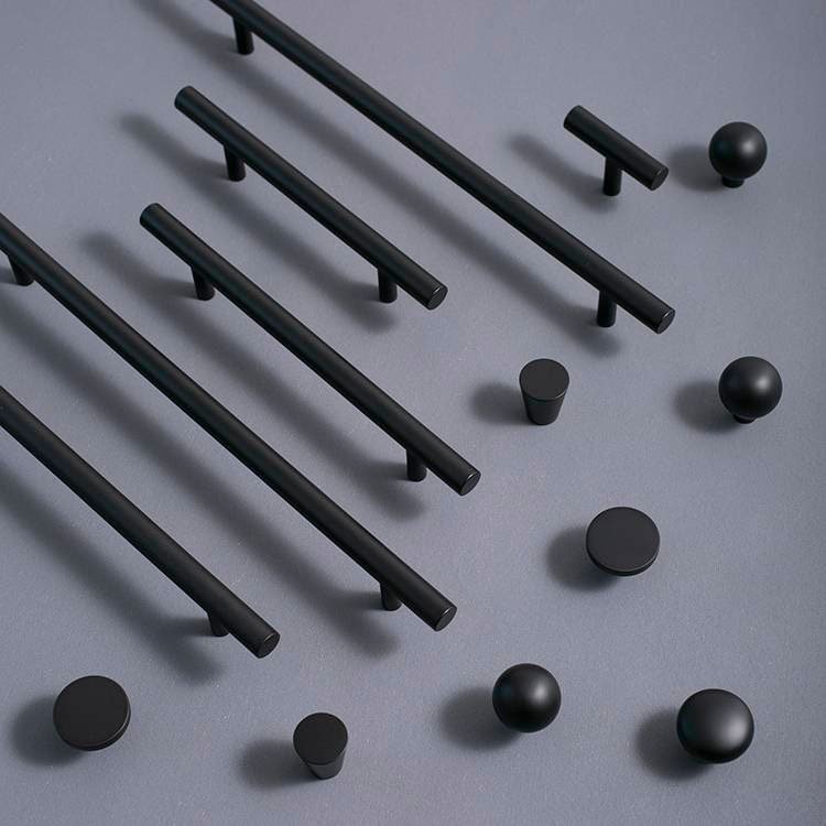 Matte black solid brass cabinet bar handle/Matte black brass drawer pull/Black kitchen hardware/Modern furniture hardware/black door handle