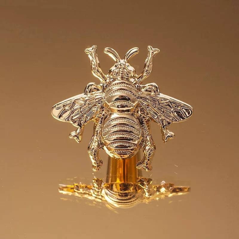 Gold or silver bumble bee cabinet pull/Honey bee drawer knob/Shiny gold or silver bee door handle/IKEA furniture hack/Bee door knob