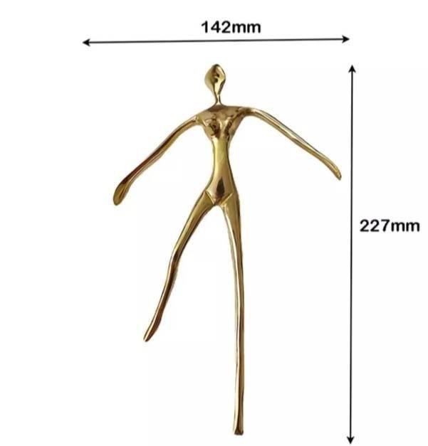 Gold brass dancing lady cabinet handle/woman shaped figure door handle/abstract female figurine drawer handle/unusual furniture hardware