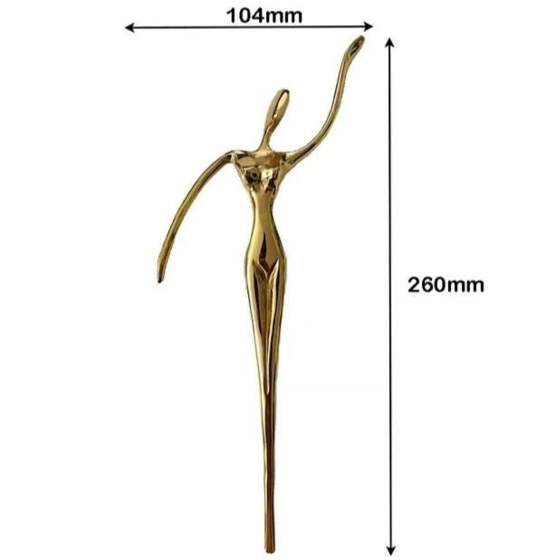 Gold brass dancing lady cabinet handle/woman shaped figure door handle/abstract female figurine drawer handle/unusual furniture hardware