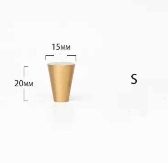 Classic brass cone shaped cabinet pull/Small gold brass cone shaped drawer handle/Brass hardware for small furniture/traditional hardware