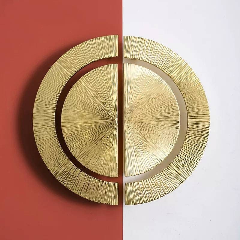 Texture gold brass semi circle handle/demi lune drawer pull/kitchen hardware/large cabinet handle/gold wardrobe door handle/home improvement