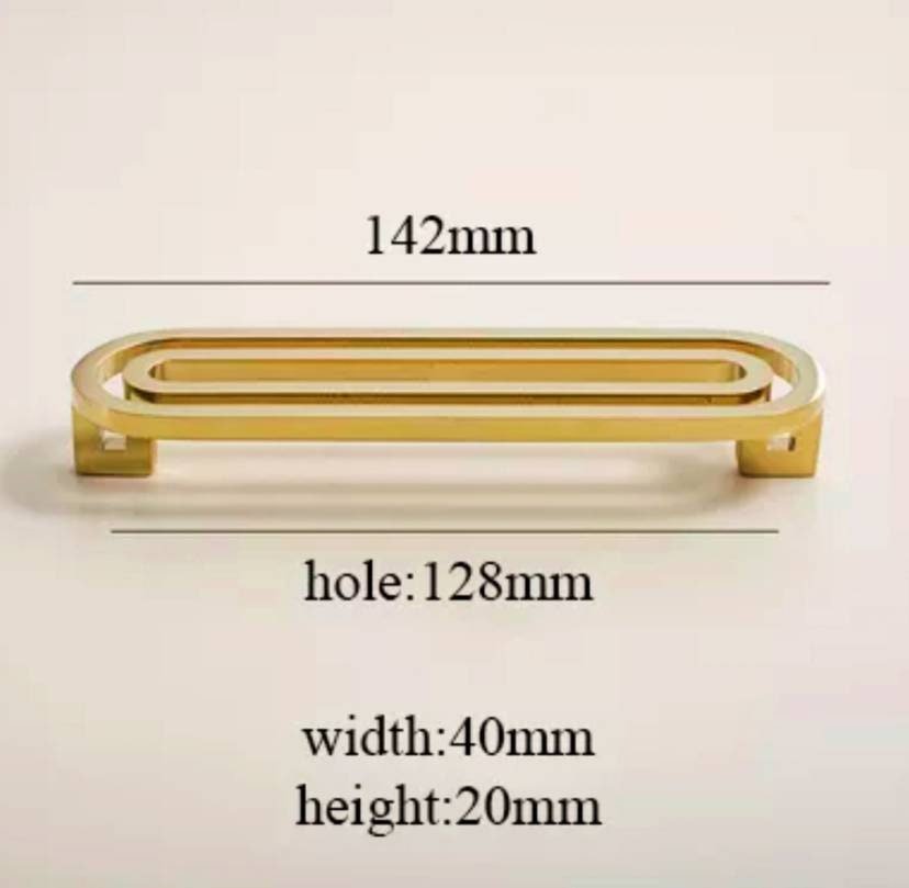 Shiny gold outline pattern handle/large cabinet pull/big door handle/Wide gold drawer pull/kitchen furniture hardware/mid century modern