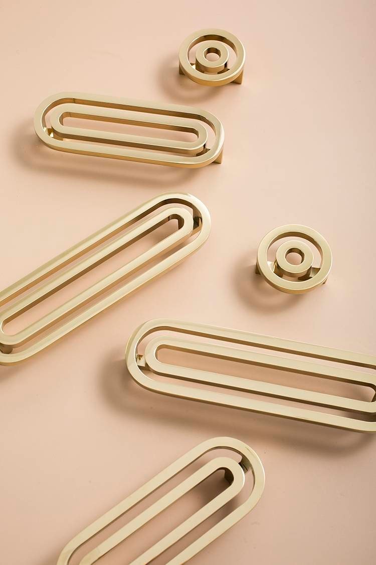 Shiny gold outline pattern handle/large cabinet pull/big door handle/Wide gold drawer pull/kitchen furniture hardware/mid century modern