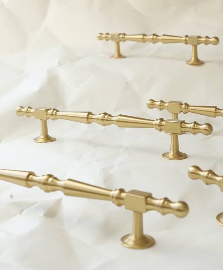 Matte gold geometric shapes bar handle/Gold brass cabinet pull/Brass kitchen door handle/Bar drawer pull/furniture hardware/home improvement
