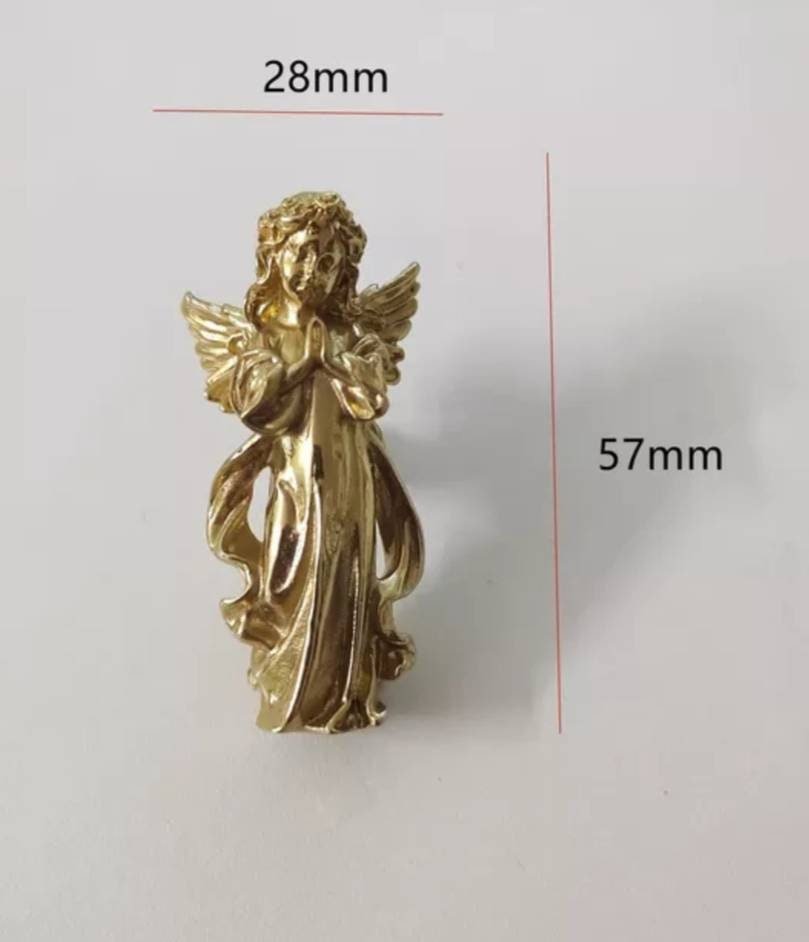 Gold brass Angel door handle/Guardian Angel Cabinet Pull/Gold Fairy drawer pull/Gold angelic themed furniture hardware/Sweet Angel door knob