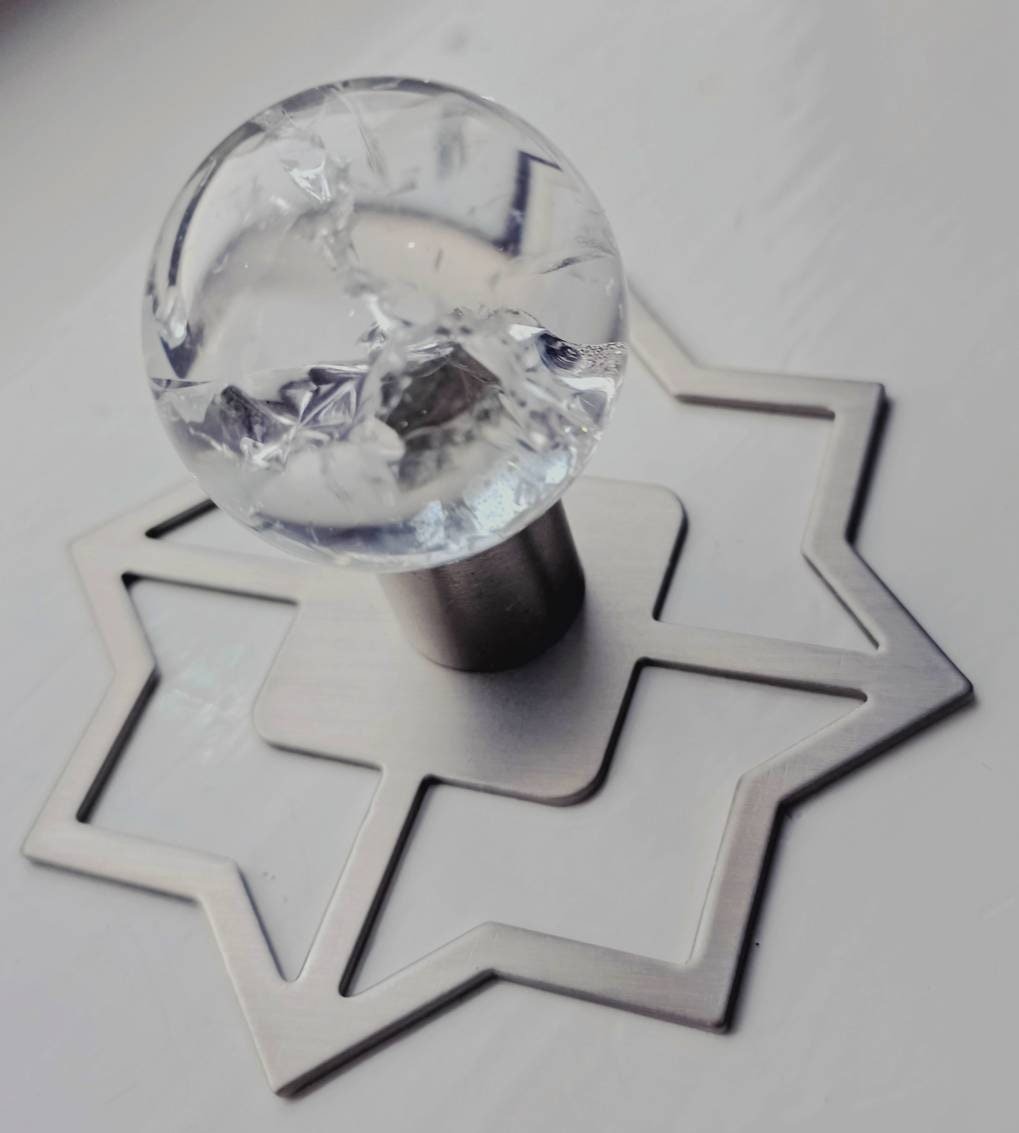 Star shaped geometric pattern backplate for drawer handles/Gold or Silver back plates for cabinet pulls/Modern star gold or nickel backplate