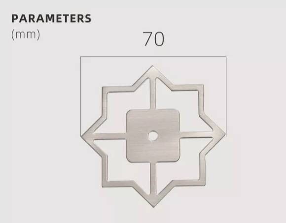 Star shaped geometric pattern backplate for drawer handles/Gold or Silver back plates for cabinet pulls/Modern star gold or nickel backplate