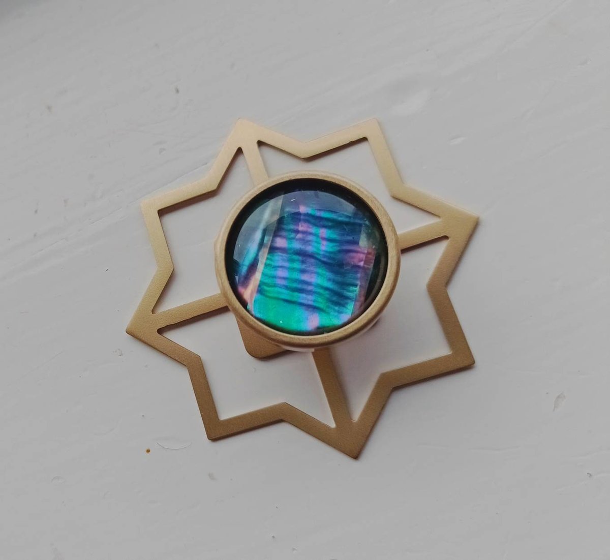Star shaped geometric pattern backplate for drawer handles/Gold or Silver back plates for cabinet pulls/Modern star gold or nickel backplate