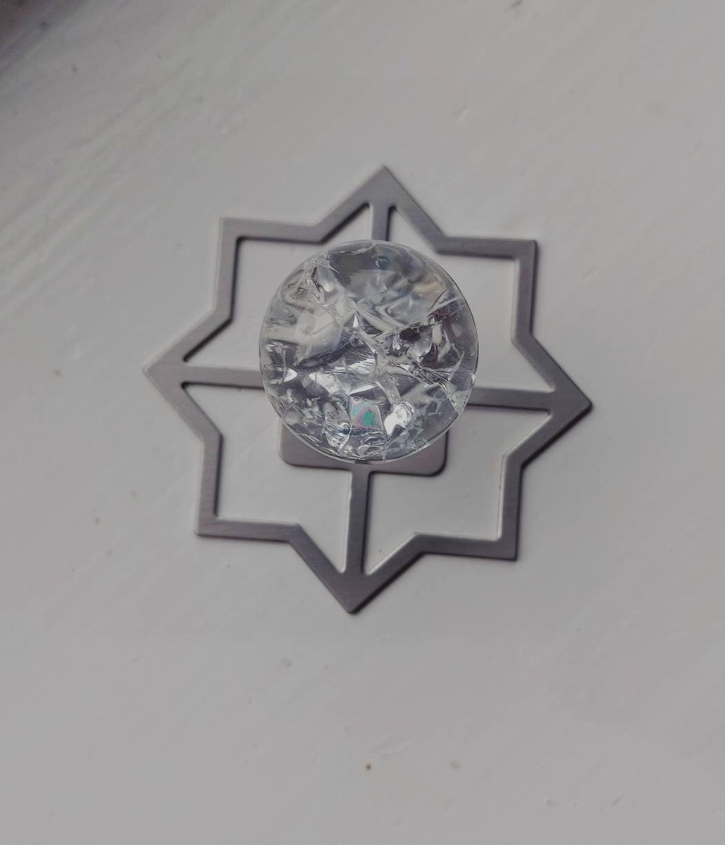 Star shaped geometric pattern backplate for drawer handles/Gold or Silver back plates for cabinet pulls/Modern star gold or nickel backplate